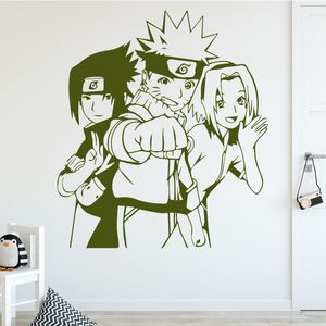 Cartoon Naruto Adesivi murali Carta da parati adesiva Vinile Decorazione per camera amovibile per arredamento camera dei bambini Poster murale