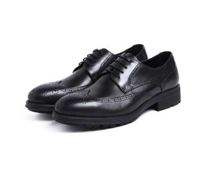 Wholesale oxford fashion style for sale - Group buy Black Grey Red Men Shoes Work Wear Style Round Toe Soft Sole Cowhide Wedding Fashion Oxfords Homme