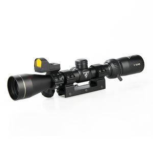 FLY SHARK Tactical x x40 Rifle Scope inch Tube Black with Red Dot Sight For Outdoor Hunting CL1
