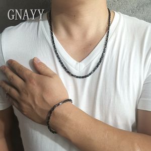 mens hot selling jewelry set stainless steel black Motorcycle chain necklace + bracelet set Cool 3.6mm 24 inch+8.5''