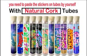 18 * 120mm Joke's up Glass Cork Tube PRE-ROLLS أنابيب التعبئة والتغليف 1 غرام قبل لفة أنبوب زجاجي Jokesup Lucky Charmz dankwoods لفات مسبقة