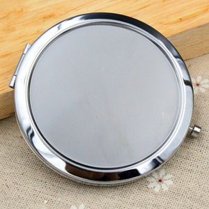 Round Silver Mini Compact Mirrors Women Lady Girl Mini Beauty Metal Make Up Cosmetic Makeup Round Pocket Mirror RRA2286