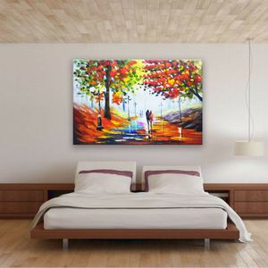 Czerwony kwiat drzewo wystrój domu ogromny obraz olejny na płótnie Ręcznie robione HD Print Print Art Pictures Dostosowywanie jest dopuszczalne