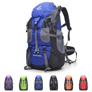 50L 60L Waterproof Caminhadas Camping Bag Mulher Outdoor Trekking Viagem Backpack Man Army Hunting Montanha Mochilas Capa de Chuva Mochila