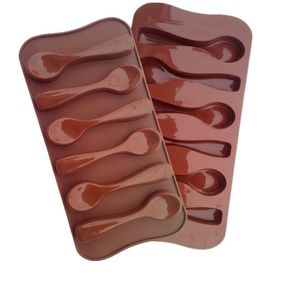 Stampo per cioccolato a forma di cucchiai di alta qualità Stampo per cioccolato in silicone per uso alimentare Stampo per vassoi per ghiaccio in silicone Promozione