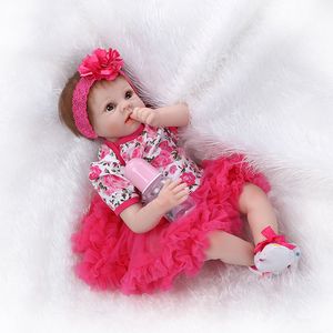 55CM Body SIlicone Girl Reborn Babies Doll Bath Toy Lifelike Newborn Princess Baby Doll Bonecas Bebe Reborn Menina
