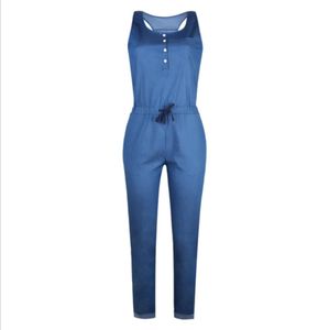 Casual Strap Womens Jeans Rompers Jumpsuit perna larga sem mangas One Piece Mulheres Macacões Feminino Denim Pants