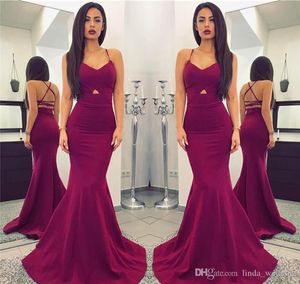 2019 Arabic Dubai Mermaid Evening Dress Spaghetti Straps Backless Formal Holiday Wear Prom Party Gown Custom Made Plus Size