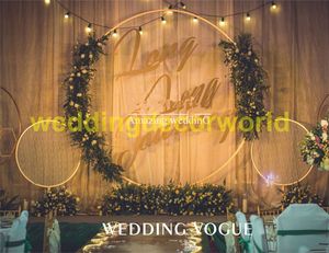 new style canopy round shape gold mental Pipes,wedding stage decoration wedding backdrop decor0635
