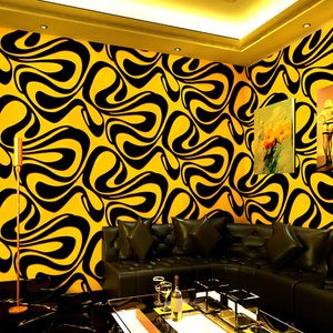 Lyxig glänsande guld och svart geometriska tapet rulla väggpapper modern design sovrum vardagsrum bakgrund hemvägg dekor