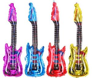 Balloons Inflatable Tool Inflatable Guitar Music Part Prop Party Wedding Decoration Aluminum film birthday toy festival decoration mixs