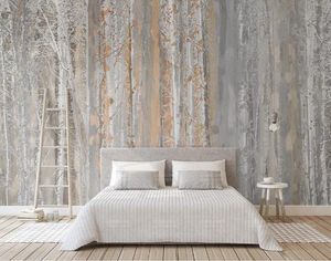Custom Mural Wallpaper European Style Plain oil painting style texture woods Living Room Bedroom Photo Wallpaper