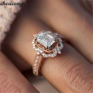Choucong Charm Crown Ring 925 Sterling Silver 5A CZ Engagement Band Ringar för Kvinnor Bröllop Smycken Gift