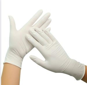 100pcs Disposable Latex Gloves White Non-Slip Laboratory Rubber Latex Protective Gloves Hot Selling Household Cleaning Products in stock5155