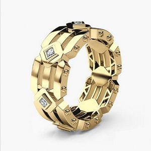 Hip Hop Nuovo Arrivo Moderno Gioelleria Raffinata E Alla Moda 925 Sterling SilverRose Gold Fill Partito Delle Donne di Cerimonia Nuziale Degli Uomini Anello Nuziale per il Regalo dell'amante