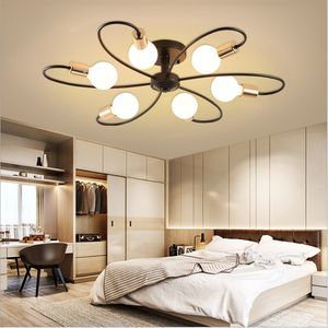 Nyaste moderna E27 360 graders glödlampa ingår Hängsmycke Ljus Amerika Stil 3 5 6 8 Head Ceiling Lamp Belysning