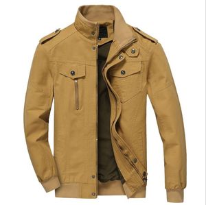 男性陸軍ジャケットコート秋の綿の上着長袖プラスサイズ6xlメンズボンバーカジュアルジャケットW14