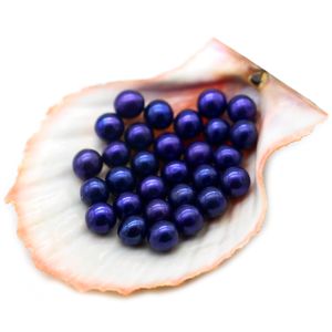 Wholesale Beautiful 6-7mm Ink Blue Natural Freshwater round Pearl Pearl Made of Unique Exquisite Jewellery for DIY