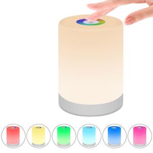 Cordless Rechargeable Table Lamps LED Bedside Lamp with Dimmable Warm White Light Color Changing RGB Touch Lamp for Bedrooms