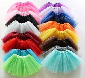 10pcs/Lot Wholesale 3-8t Kids Baby Candy Color Skirt Dance Dance Tutu Skirt Girl 3 Layers Tulle Pettiscirt Childrens