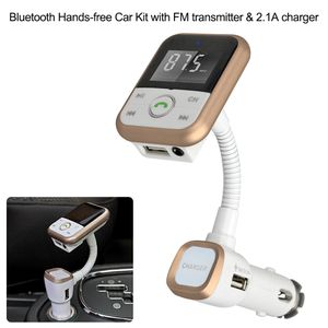 Freeshipping Bluetooth Transmissor FM Handsfree Telefone Chamando Car Kit Leitor de Música USB SD Aux-in 2.1A Carregador IOS Móvel GPS Navigator