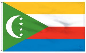 Bandeira Comores e bandeira 3x5 ft 0.9x1.5m País Bandeira Nacional da África Poliéster Impresso New Indoor uso ao ar livre