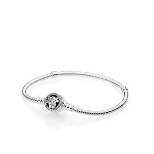 Romantisches europäisches Perlenarmband für Pandora, 925er Sterlingsilber, CZ-Diamant, hochwertiges Damen-Schlangenarmband, Valentinstagsgeschenk mit Box