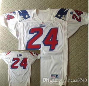 Custom Men Youth women Vintage #24 Ty Law Retro 1995 Game Worn Retro College Football Jersey storlek s-4XL eller anpassad valfritt namn eller nummer tröja