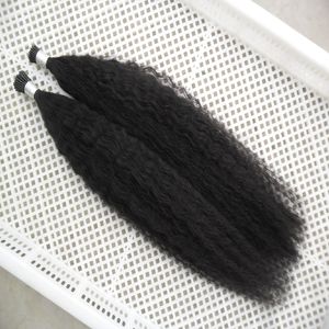 Brazilian Remy Hair grosso Yaki Natural Cápsula de Cápsula de Cápsula Humano Extensões de Cabelo 10 