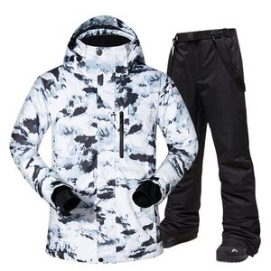 Tuta da sci uomo inverno caldo antivento impermeabile sport all'aria aperta giacche e pantaloni da neve calda attrezzatura da sci giacca da snowboard uomo marca