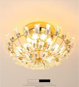 Modern luxury atmosphere round amber crystal LED bedroom ceiling lamp for lobby living room villa club hotel restaurant