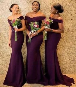 2019 Yeni Varış Üzüm Nedime Elbisesi Kapalı Omuz Cap Sleeve Backless Sweep Tren Artı Boyutu Düğün Konuk Elbise Hizmetçi Onur Törenlerinde