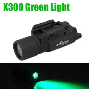 SF Tactical X300 LED LED Ultra wysoko wyjściowa polowanie na zielone światło 400 Lumens Light Aluminium Konstrukcja stopu aluminium