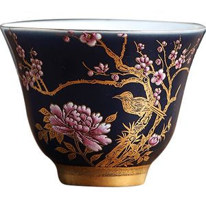 Enamel Pastrol herbata porcelanowa rzeźba fiołka kwiat ptak herbata master miski vintage wystrój domu