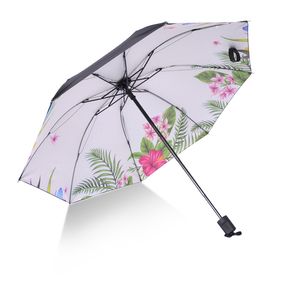 Folding Umbrella Double Layer Windproof Rain Sun Car Sunscreen Umbrellas Foldable Handle Umbrellas 23 Designs Flower Printing