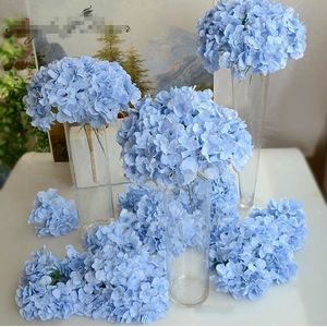 Simulerad hortensia huvud fantastiska färgglada dekorativa blomma för bröllopsfest lyx konstgjord hortensia silke blomma dekoration ga523