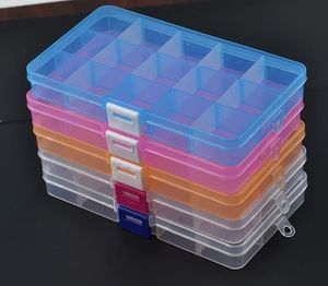 240pcs 15 grids Grid Plastic Jewelry Box Movable Dividers Adjustable Compartment Organizer Small Little Things Container Containers