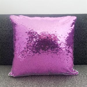 Magic Sequins Blank Pillow Cases Hot Transfer Printing DIY Personalized Customized Gifts Wholesales 6colours 40*40CM Fundas De Almohada En Blanco Con Lentejuelas