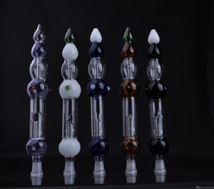 Hookahs Bong Kit 14mm Joint Straw Straight Glass Ashtray for Concentrate Dab Rigs Titanium Tip Straight Tube Bongs oil burner pipe