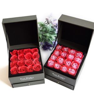 cassetto quadrato per San Valentino scatola creativa per gioielli e collana scatola regalo in legno doppia lana fiore eterno