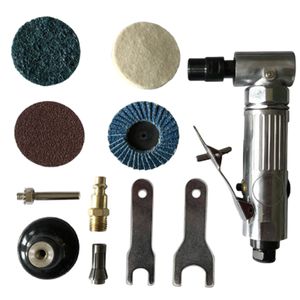 Freeshipping 1/4 inch Air Angle Die Grinder 90 Degree Pneumatic Grinding Machine Cut Off Polisher Mill Engraving Tools Set With Spanner Wre