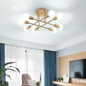 Ny modern minimalistisk svart / gyllene ljuskrona tak vardagsrum fixtures matsal decoratio suspenderade lampor sovrum ljus