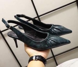 Lüks Yeni Seksi Bayan Sandalet Yüksek Topuk slling geri Yaz Gerçek Deri Kadın Toka Askı Terlik Ayakkabı SZ35-40