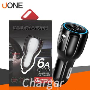 Dual usb ports 2.4A Led light car chargers adapter (not support quick charging) for iphone samsung htc android phone