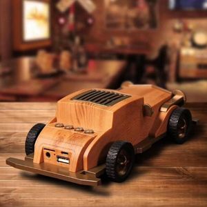 AS60 Wooden Retro Old Car Bluetooth Speaker Wireless Mini Sound Box For Children/lovers With TF Card USB AUX FM Radio