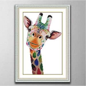 Giraffe Home Handmade Cross Stitch Craft Tools Borderys Behithwork Sets Counted Print on Canvas DMC 14CT /11CT