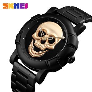 SKMEI Fashion Sport Mens Watches Top Brand Luxury Skull Watch Men 3Bar Waterproof Quartz Wristwatches Relogio Masculino 9178