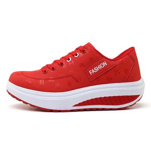 Hot Sale- (EUR 35 ~ 42) Kvinnor Sneakers Läder Andas och Skor Sportskor Skaka fitness