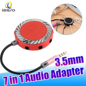 3,5 milímetros 9 Way Porto cabo AUX Audio Splitter Adaptador macho para áudio multi Feminino Adapter de alta qualidade para o computador móvel izeso Telefone