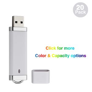 Bulk 20 Design più leggero Unità flash USB 2.0 da 1 GB Flash Memory Stick Pen Drive per computer Laptop Thumb Storage Indicatore LED Multi-colori